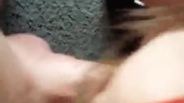 Awesome girl gets a cumblast on her face