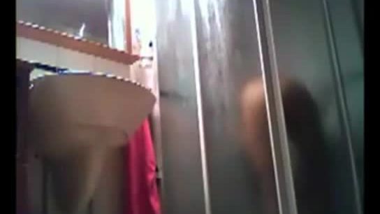 My granny caught by spy camera in bathroom