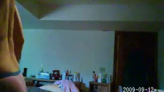 Amateur blonde granny undressing on cam