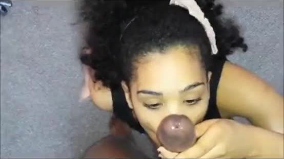 Blackhaired amateur blows dick like a pro