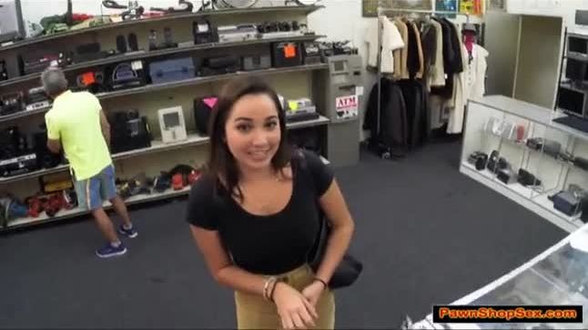 Busty karlee agrees to fucks pawnshop owner for extra cash