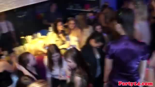 Gushing amateur eurobabes party hard in club