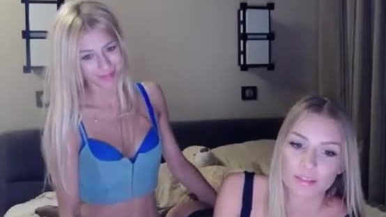 Blonde lesbians having fun