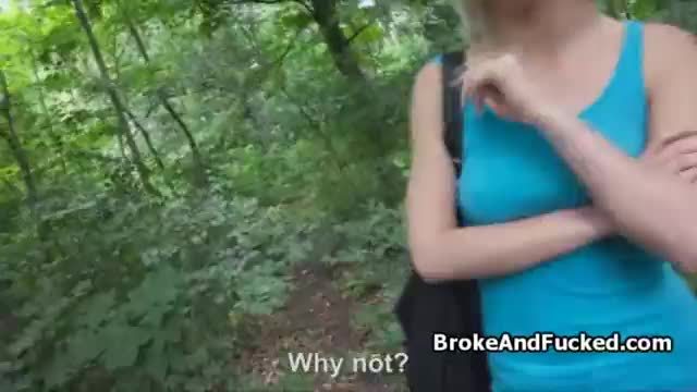 Fucking perky amateur in woods pov style