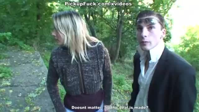 Outdoor sex scene with a blonde xxx