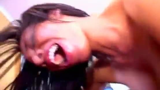 Big ass babe sliding on a cock and taking facial