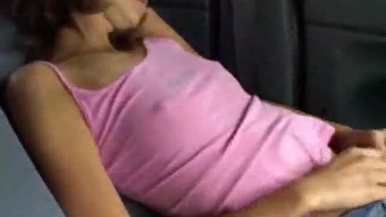 Ella in girl sucks and humps in car in free amateur sex video