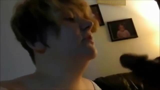 Busty fat girl sucking dick