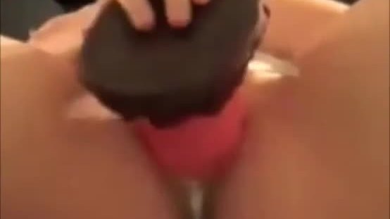 Lesbian sluts pushing big dildos into their holes